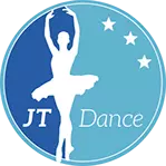 A circular logo image containing a ballerina dancing ballet en-pointe.